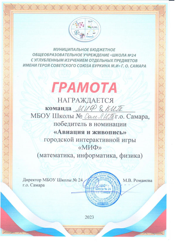 диплом игра МИФ команда 2